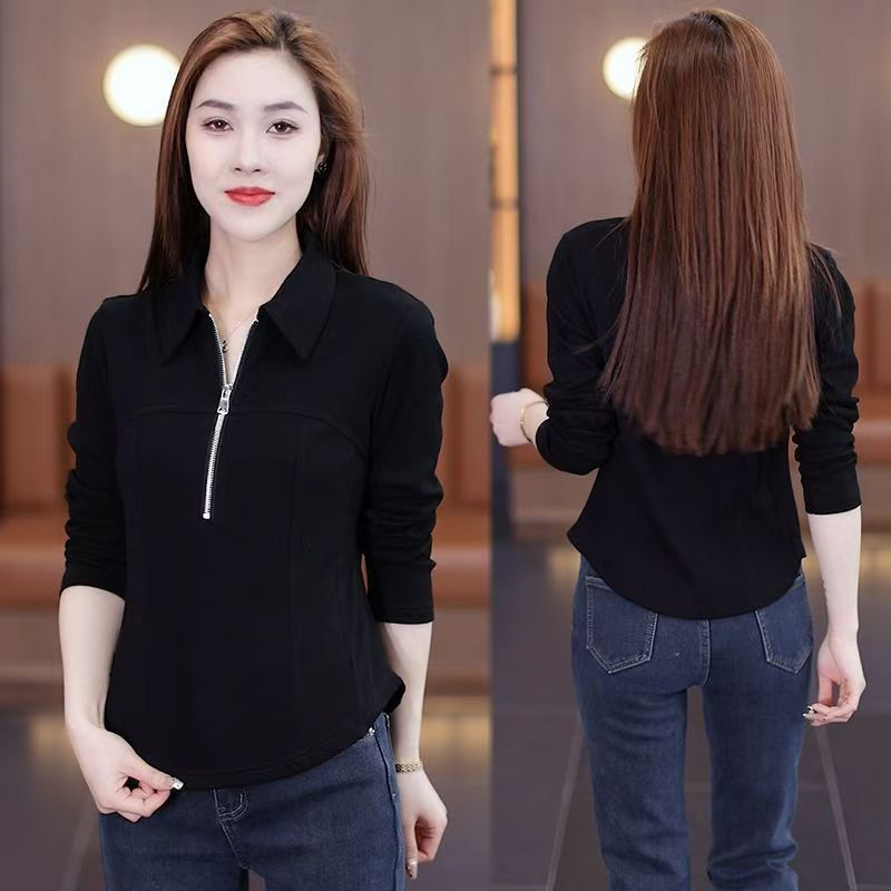 Women'S Fashion Petite - Damen Premium Slim Fit Polokragen Langarm