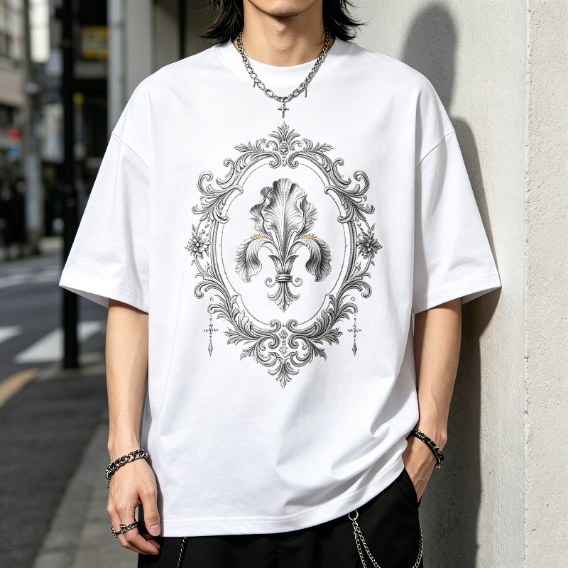 Women'S Fashion Edgy - Edgy Barock- und Fleur-de-lis-Grafik-T-Shirts für Männer