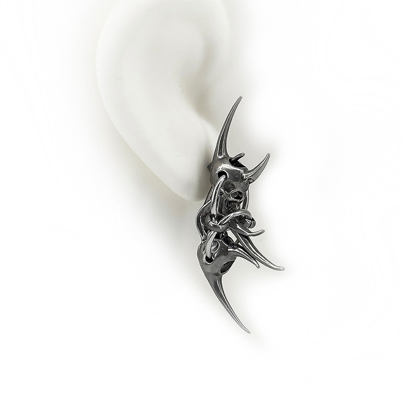 Edgy Demon Horn Totenkopf Ohrr – Women'S Fashion Edgy Bewertung und Preis